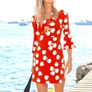 Boden Miriam Floral Jersey‎ Bell Sleeve Dress Size 4